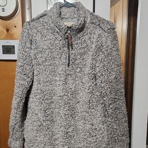 Cozy Gray Sherpa Pullover